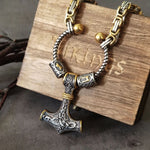 Viking hammer pendant Golden / 70 cm nz