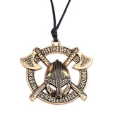 Viking Helmet Necklace Golden nz