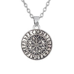 Viking Magic Symbol Necklace Silver plated chain nz