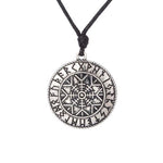 Viking Magic Symbol Necklace Silver rope nz