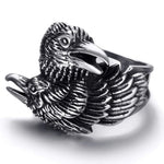 Viking Ravens Ring Stainless Steel 7 (54.4 mm) nz