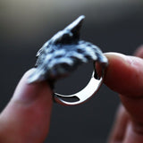 Viking Ravens Ring Stainless Steel 7 (54.4 mm) nz