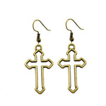 Vintage cross earrings Old gold nz