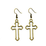 Vintage cross earrings Old gold nz