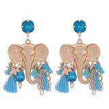 Vintage elephant earrings Sky blue nz