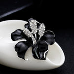Vintage flower brooch Black nz