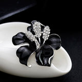Vintage flower brooch Black nz