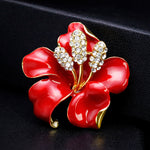 Vintage flower brooch Red nz