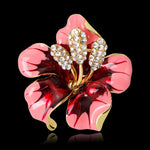 Vintage flower brooch Red rose nz