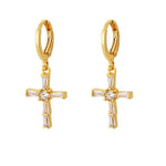 Vintage gold cross earrings nz