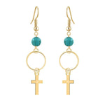 Vintage silver cross earrings Gold nz