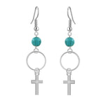 Vintage silver cross earrings Silver nz