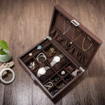 Vintage-Style Wood Jewellery Box Dark brown nz