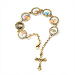 Virgin Mary And Cross Bracelet Gold nz