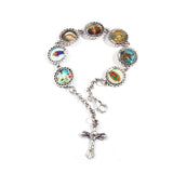 Virgin Mary And Cross Bracelet Silver nz
