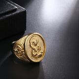Virgin Mary gold ring 56 mm nz