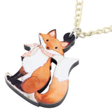 Watercolour fox necklace Acrylic nz