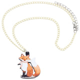 Watercolour fox necklace Acrylic nz
