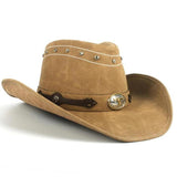 Western Leather cowboy hat Light brown nz