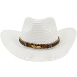 White and brown straw hat nz