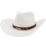 White and brown straw hat nz