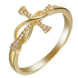 White crystal cross ring 52 mm nz