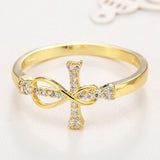 White crystal cross ring nz