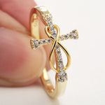 White crystal cross ring nz