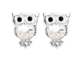White crystal owl earrings nz