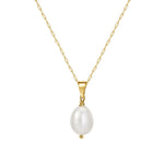 White cultured pearl pendant Gold nz