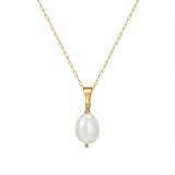 White cultured pearl pendant Gold nz