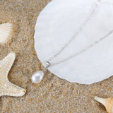 White cultured pearl pendant nz