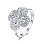 White gold diamond flower ring 46.5 mm nz