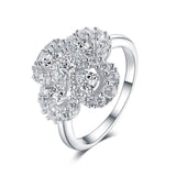 White gold diamond flower ring 46.5 mm nz