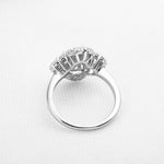 White gold diamond flower ring nz