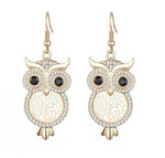 White Gold owl earrings nz