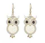 White Gold owl earrings nz