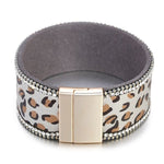White leopard leather bracelet One size fits all nz