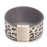 White leopard leather bracelet One size fits all nz