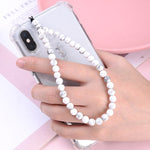 White pearl phone strap nz