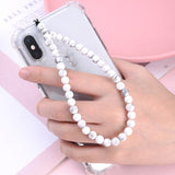 White pearl phone strap nz