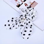 White polka dot hair tie nz