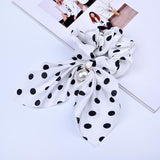 White polka dot hair tie nz