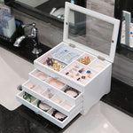 White Wooden Jewellery Box 4 drawers transparent lid nz