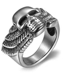 Winged skull ring 55 mm nz