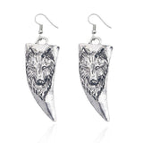 Wolf dangle earrings Silver nz