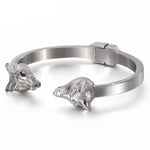 Wolf head bangle Silver nz