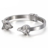 Wolf head bangle Silver nz
