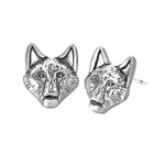 Wolf Head Earrings Silver nz