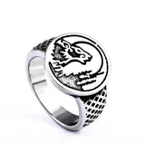 Wolf head ring in Steel 57 mm nz